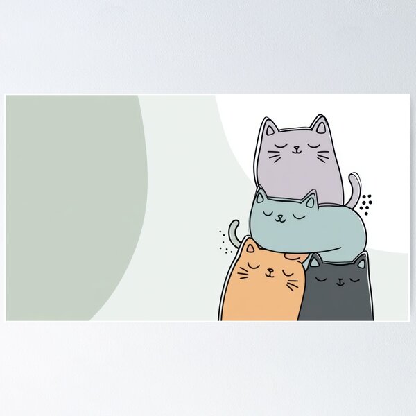 Item preview, Playful stacked cats designed and sold by anytka.