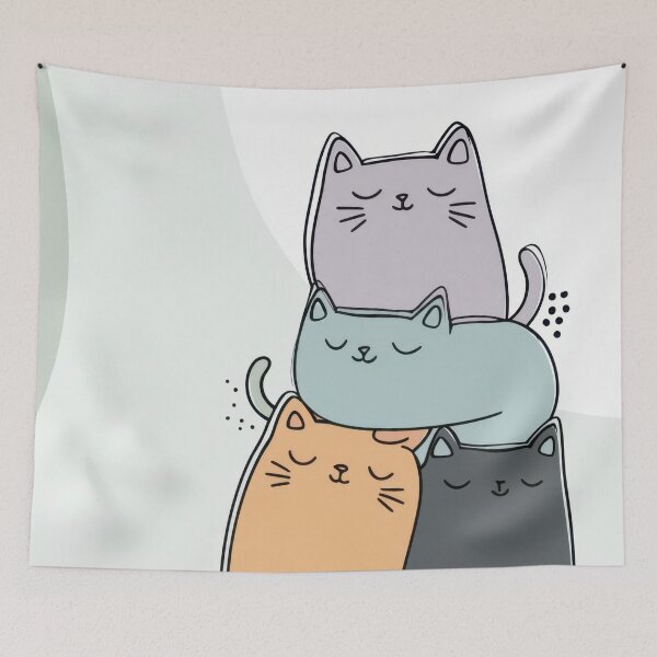 Item preview, Playful stacked cats designed and sold by anytka.
