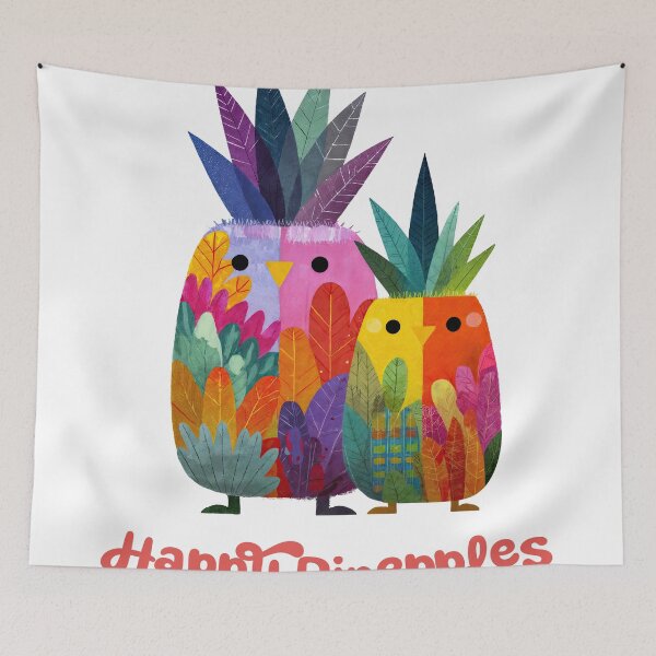 Item preview, Happy Pineapples – Whimsical Tropical Duo designed and sold by ForeverPrintsOK.