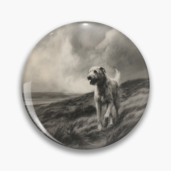 Item preview, A majestic Irish Wolfhound walking along a windswept moor, Dogs in Motion designed and sold by CDC40.