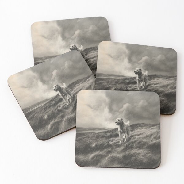 Item preview, A majestic Irish Wolfhound walking along a windswept moor, Dogs in Motion designed and sold by CDC40.
