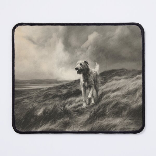 Item preview, A majestic Irish Wolfhound walking along a windswept moor, Dogs in Motion designed and sold by CDC40.