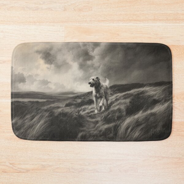 Item preview, A majestic Irish Wolfhound walking along a windswept moor, Dogs in Motion designed and sold by CDC40.