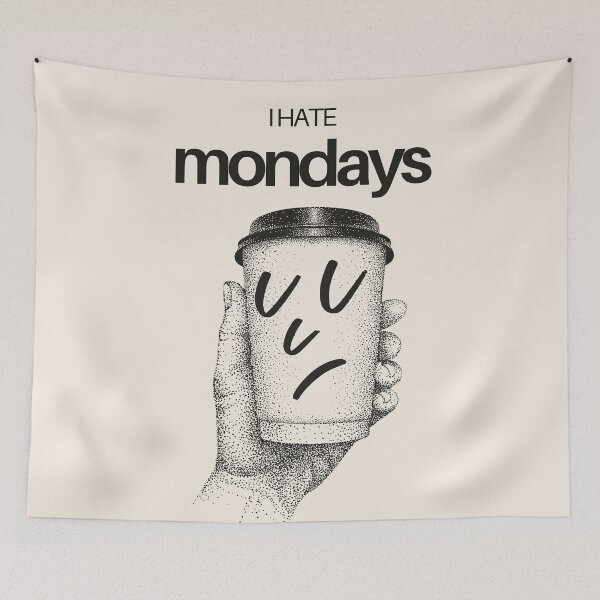 Item preview, I Hate Mondays | Moody Coffee Cup designed and sold by Anniko Art Studio.