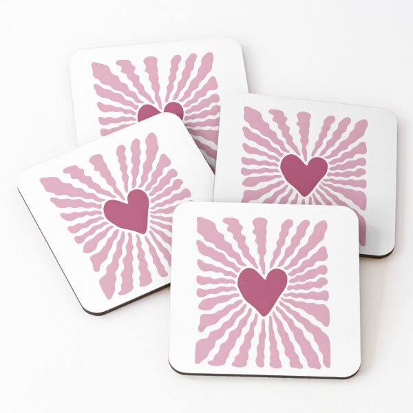 Item preview, Retro Groovy Heart Illustration — Boho Pink Radiating Sunburst Design designed and sold by Colorful-Garden.
