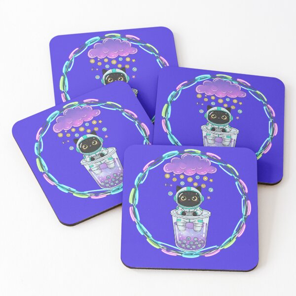 Item preview, Kawaii Crypto Cat Bubble Tea Astronaut - Cute Space Kitty Digital Coins Design designed and sold by carolinkaau.