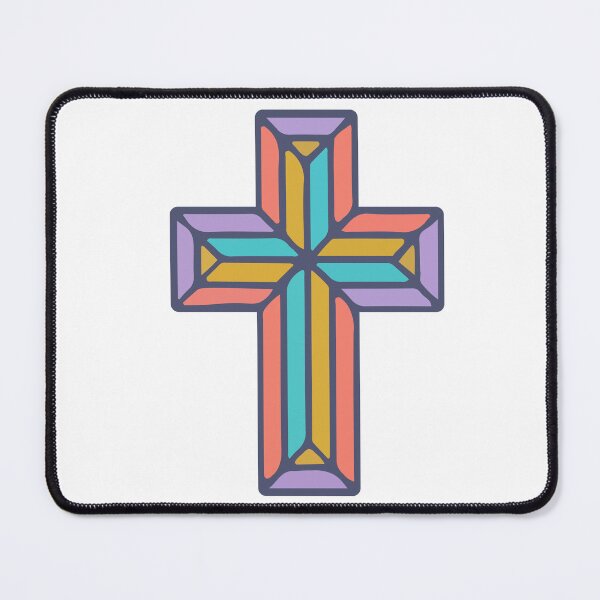 Item preview, Modern Stained Glass Cross | Colorful Christian Cross Art | Minimal Cross Symbol designed and sold by stylishdzign.