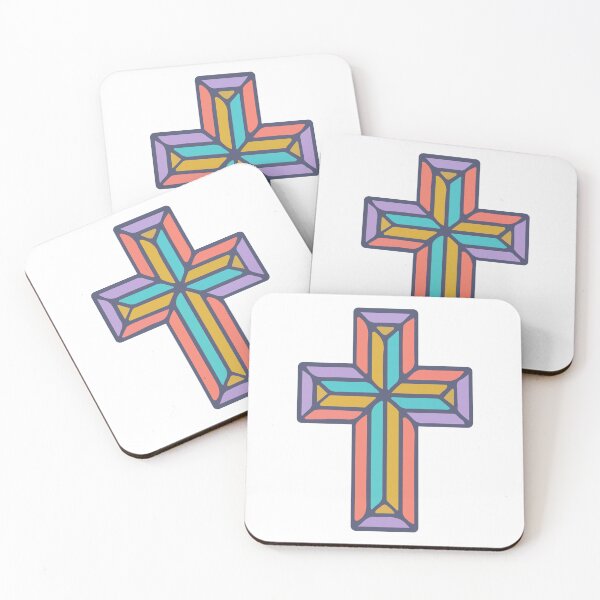Item preview, Modern Stained Glass Cross | Colorful Christian Cross Art | Minimal Cross Symbol  designed and sold by stylishdzign.