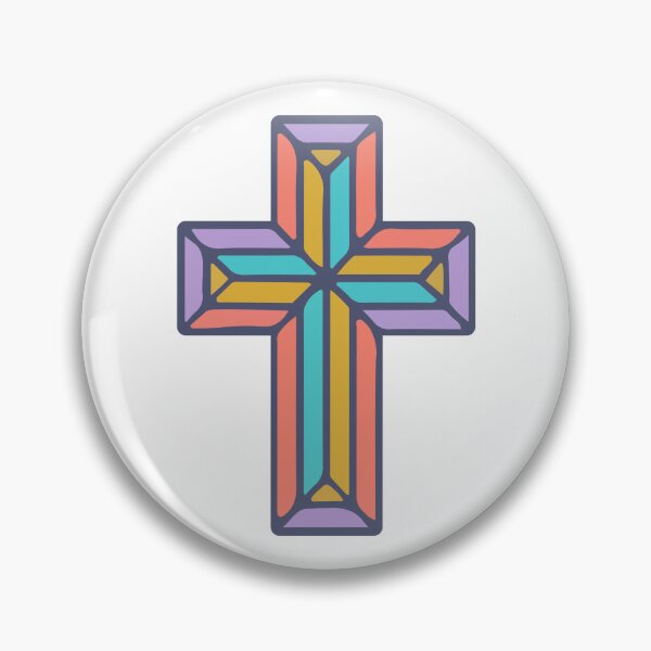 Item preview, Modern Stained Glass Cross | Colorful Christian Cross Art | Minimal Cross Symbol  designed and sold by stylishdzign.