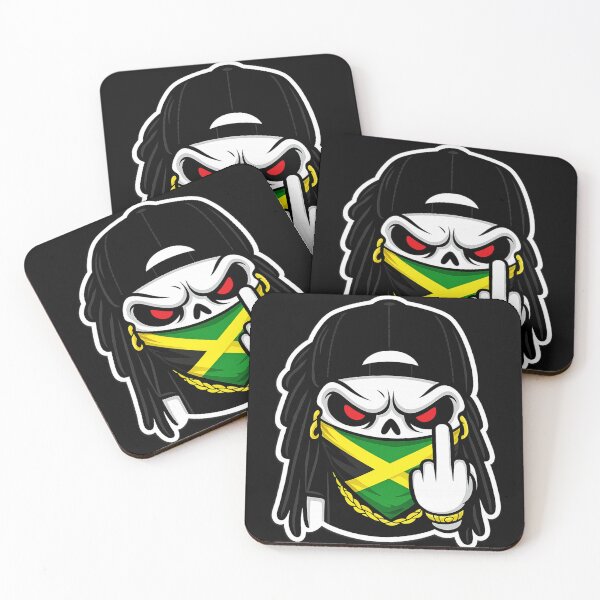 Item preview, Skull street art with Jamaican flag bandana designed and sold by West indian touch.