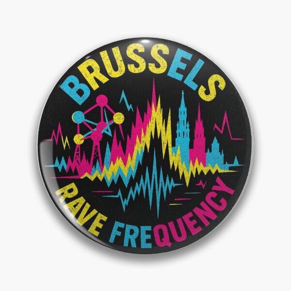 Item preview, Brussels Rave Frequency Electronic City Soundwave Art designed and sold by |TRSSHOP|.