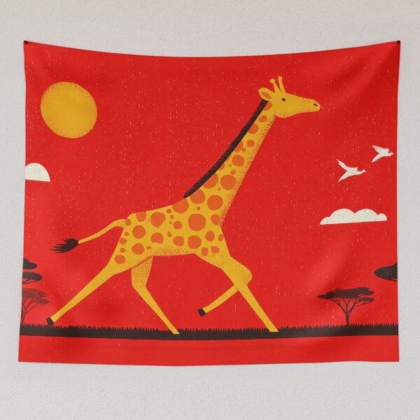Artikelvorschau, Giraffe spaziert in der Sonne in der Savanne entworfen und verkauft von anytka.