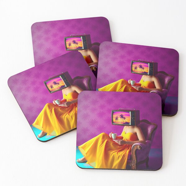 Item preview, Retro TV Head Woman Vaporwave Surreal Art designed and sold by Cine8.