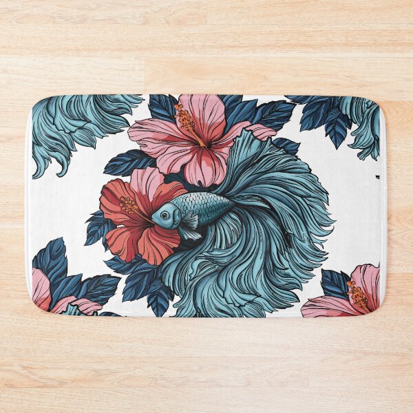 Item preview, Betta Fish Floral Art Print designed and sold by MonNoir.