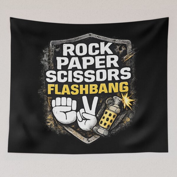 Item preview, Rock Paper Scissors Flashbang – Gamer Humor FPS Meme Design designed and sold by OlizaPrint.