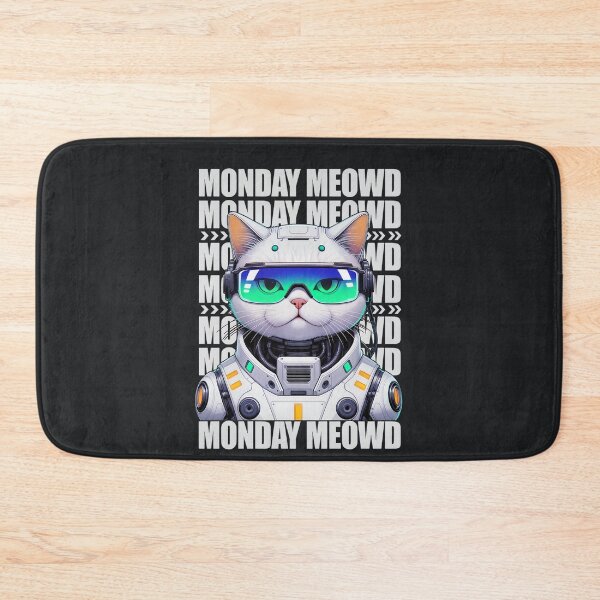 Item preview, Monday Meowd – Futuristic Sarcastic Cat Meme designed and sold by Taans-Creation.