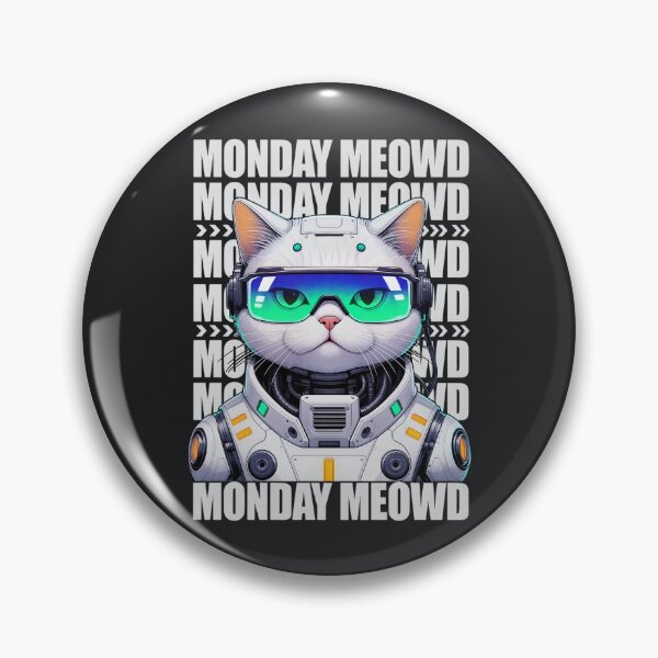 Item preview, Monday Meowd – Futuristic Sarcastic Cat Meme designed and sold by Taans-Creation.