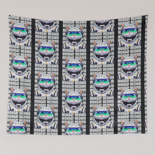 Item preview, Monday Meowd – Futuristic Sarcastic Cat Meme designed and sold by Taans-Creation.