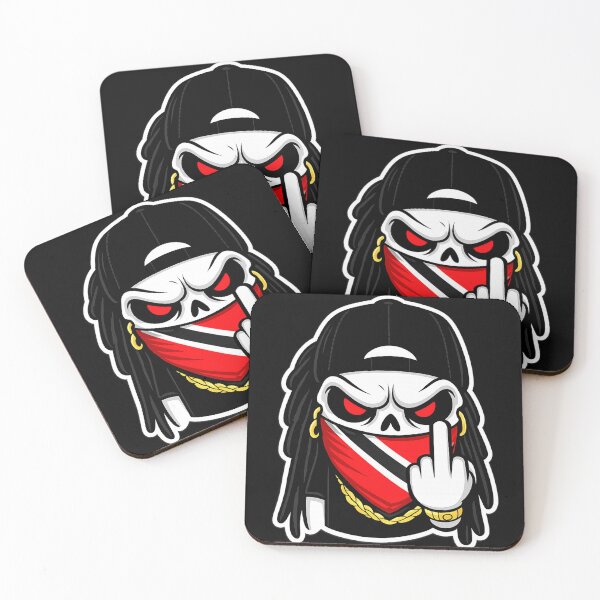 Item preview, Skull street art with Trinidad and Tobago flag bandana designed and sold by West indian touch.