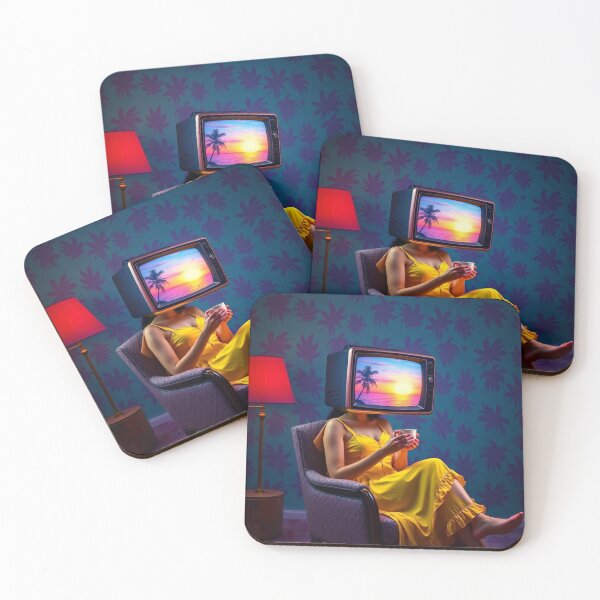 Item preview, Retro TV Head Woman Vaporwave Surreal Art designed and sold by Cine8.