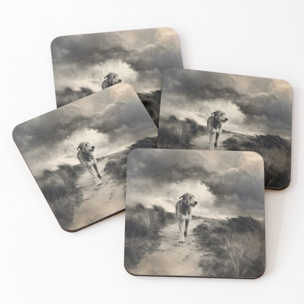 Item preview, A majestic Irish Wolfhound walking along a windswept moor, Dogs in Motion designed and sold by CDC40.