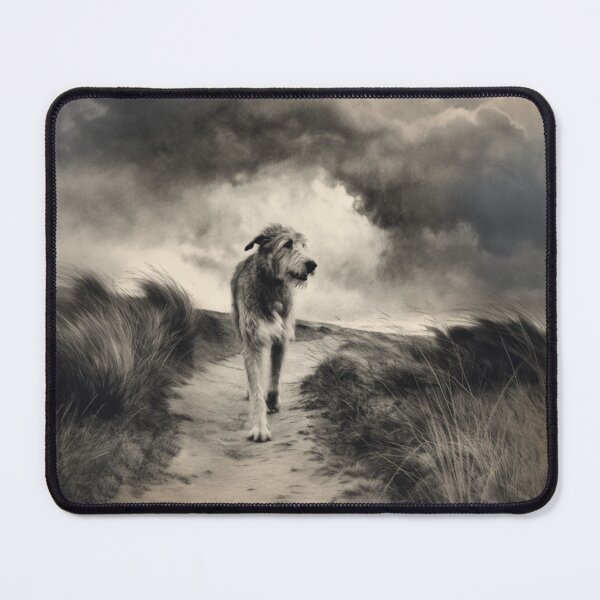 Item preview, A majestic Irish Wolfhound walking along a windswept moor, Dogs in Motion designed and sold by CDC40.