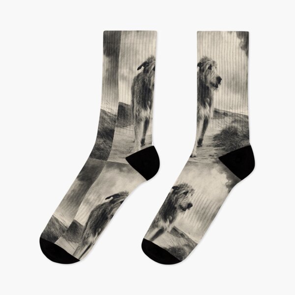 Item preview, A majestic Irish Wolfhound walking along a windswept moor, Dogs in Motion designed and sold by CDC40.