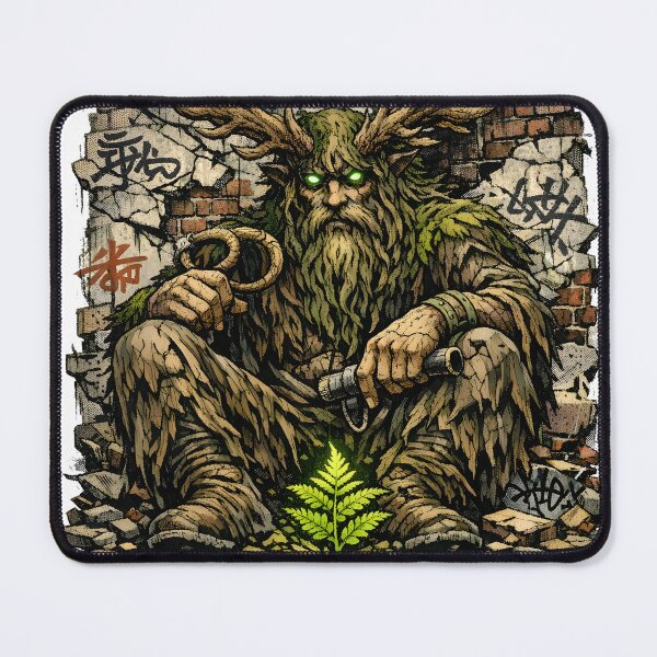 Item preview, Cernunnos Horned God Celtic Mythology Art Nature Reclaiming Concrete Jungle Urban Forest Fantasy by Vivaan Studio designed and sold by Vivaan Studio.