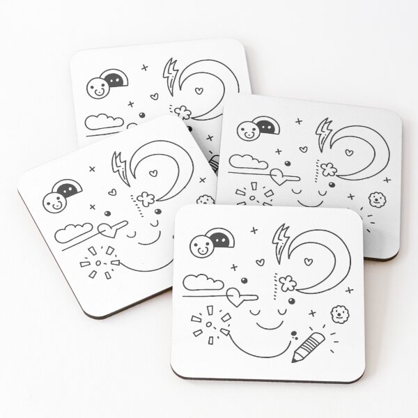 Item preview, Whimsical Expressions Doodle Collection Black White Lines designed and sold by ART ATTACK ZONE.