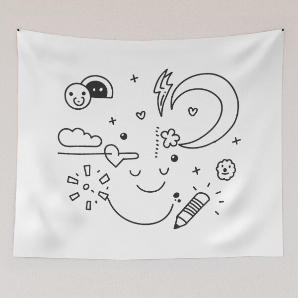 Item preview, Whimsical Expressions Doodle Collection Black White Lines designed and sold by ART ATTACK ZONE.