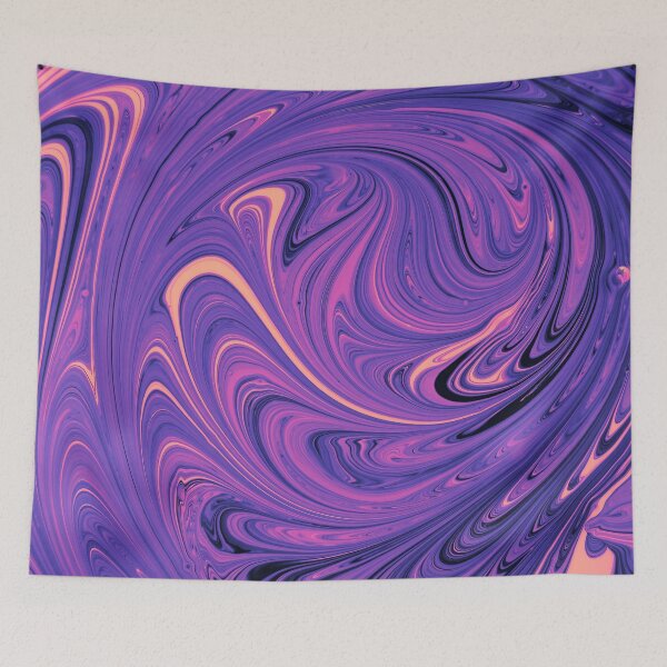 Item preview, Abstract purple, pink and yellow paint swirls designed and sold by Photostacia.