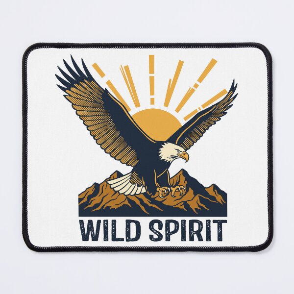 Item preview, Wild Spirit Eagle – Vintage Sunrise Mountain Emblem – Outdoor Freedom Design designed and sold by Weasel Graphix.
