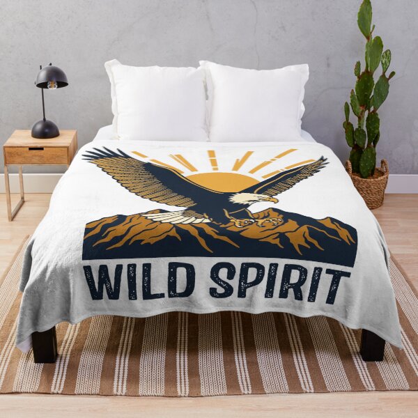 Item preview, Wild Spirit Eagle – Vintage Sunrise Mountain Emblem – Outdoor Freedom Design designed and sold by Weasel Graphix.