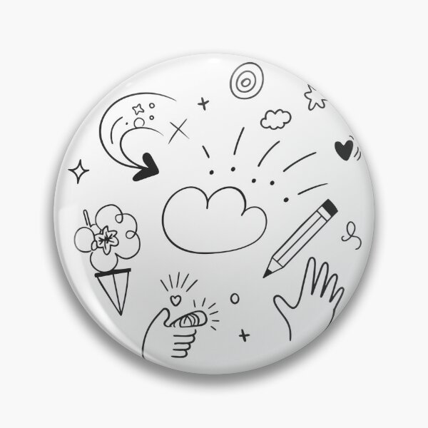 Item preview, Hand Whimsical Expressions Doodle Collection Black White Lines designed and sold by ART ATTACK ZONE.