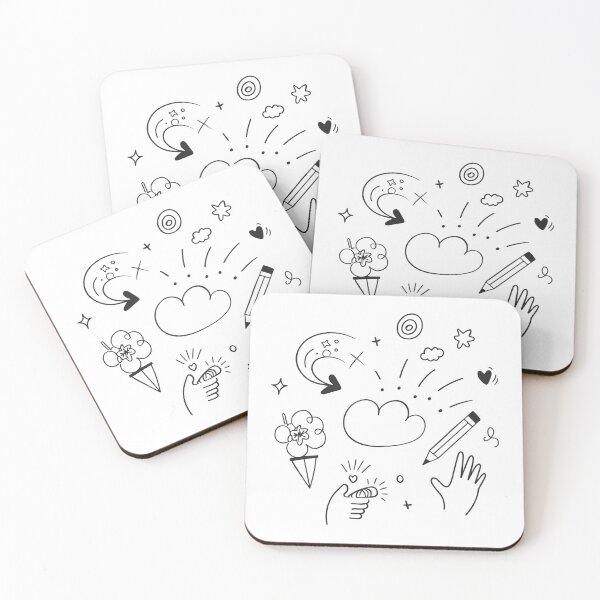 Item preview, Hand Whimsical Expressions Doodle Collection Black White Lines designed and sold by ART ATTACK ZONE.
