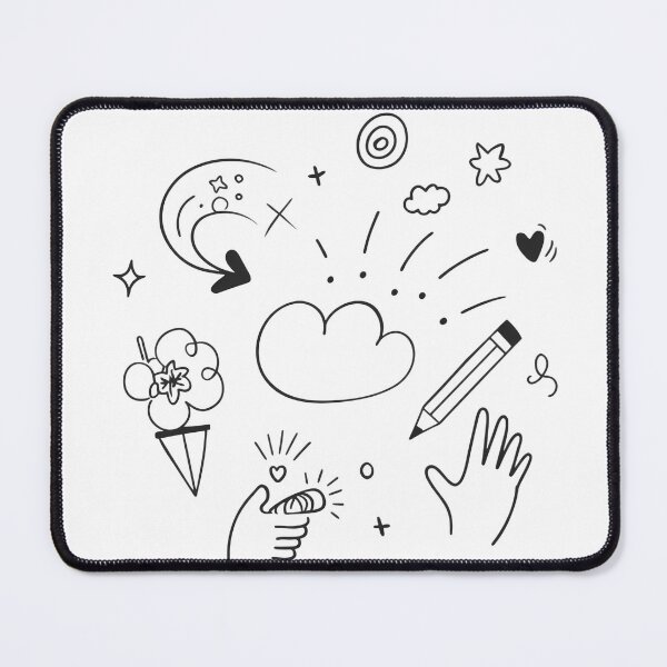 Item preview, Hand Whimsical Expressions Doodle Collection Black White Lines designed and sold by ART ATTACK ZONE.