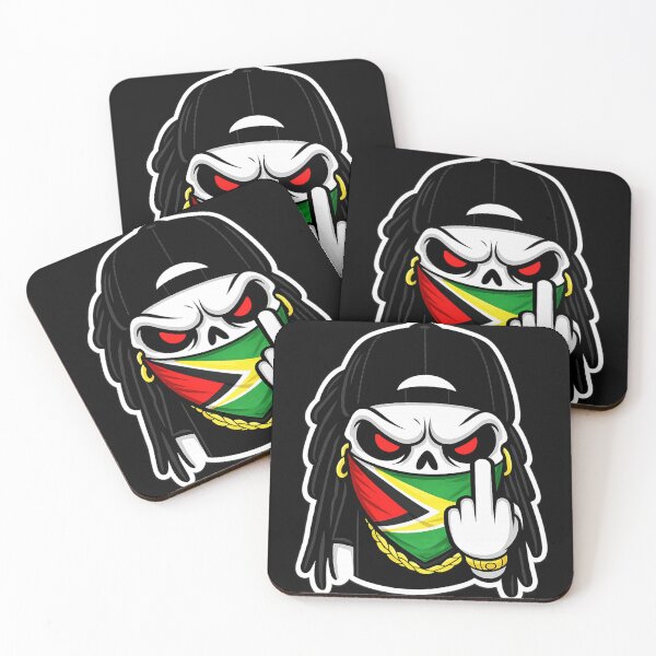 Item preview, Skull street art with Guyana flag bandana designed and sold by West indian touch.
