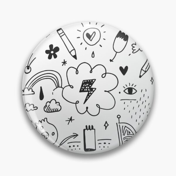 Item preview, Eye Whimsical Expressions Doodle Collection Black White Lines designed and sold by ART ATTACK ZONE.