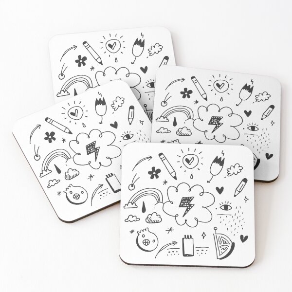 Item preview, Eye Whimsical Expressions Doodle Collection Black White Lines designed and sold by ART ATTACK ZONE.