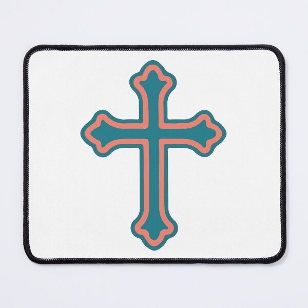 Item preview, Outline Cross | Teal Pink Glowing Christian Cross designed and sold by stylishdzign.