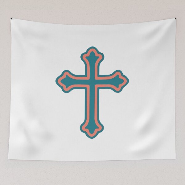 Item preview, Outline Cross | Teal Pink Glowing Christian Cross  designed and sold by stylishdzign.
