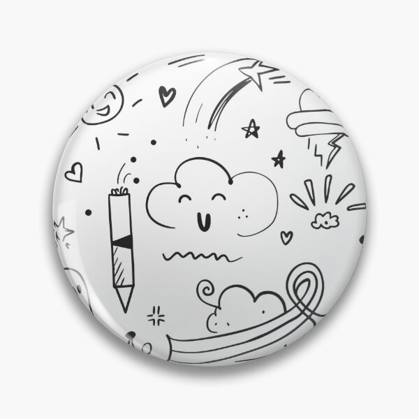 Item preview, Clouds Whimsical Expressions Doodle Collection Black White Lines designed and sold by ART ATTACK ZONE.