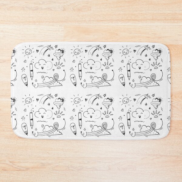 Item preview, Clouds Whimsical Expressions Doodle Collection Black White Lines designed and sold by ART ATTACK ZONE.