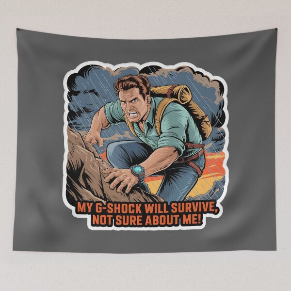 Item preview, Funny Comic Design: G-Shock Survives All designed and sold by WatchesAndMore.