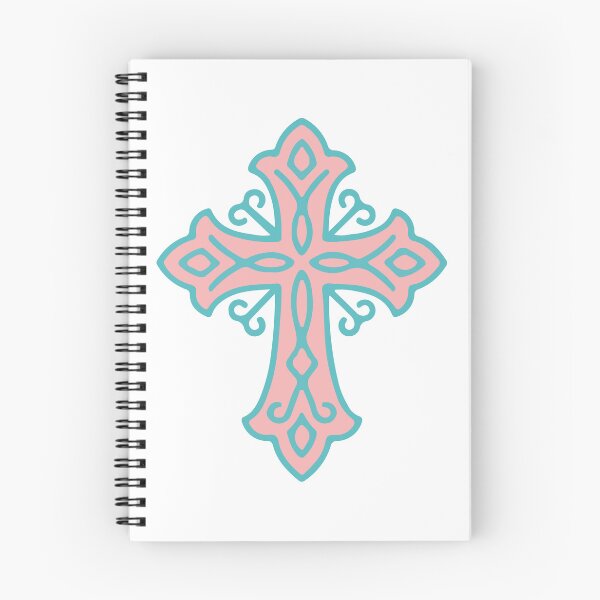 Item preview, Pastel Ornate Cross | Teal Pink Decorative Christian Cross Art designed and sold by stylishdzign.