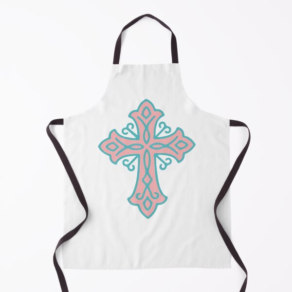 Item preview, Pastel Ornate Cross | Teal Pink Decorative Christian Cross Art designed and sold by stylishdzign.