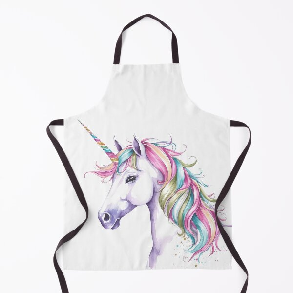 Item preview, Pastel Watercolour Unicorn Close Up – Teal Pink Purple Fantasy Art Print designed and sold by EnviousPrints.