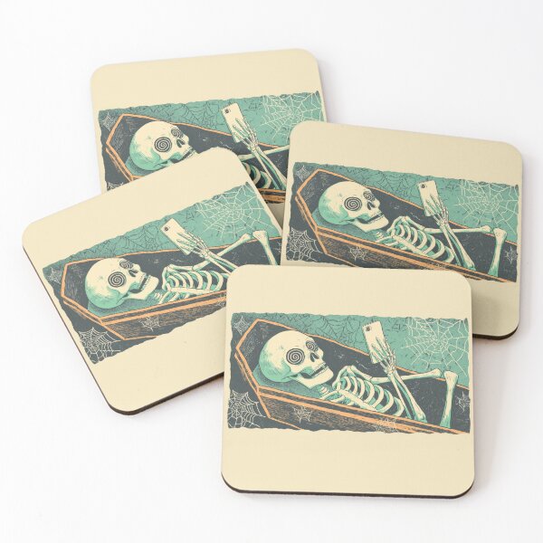 Item preview, Skeleton in coffin using phone designed and sold by anytka.