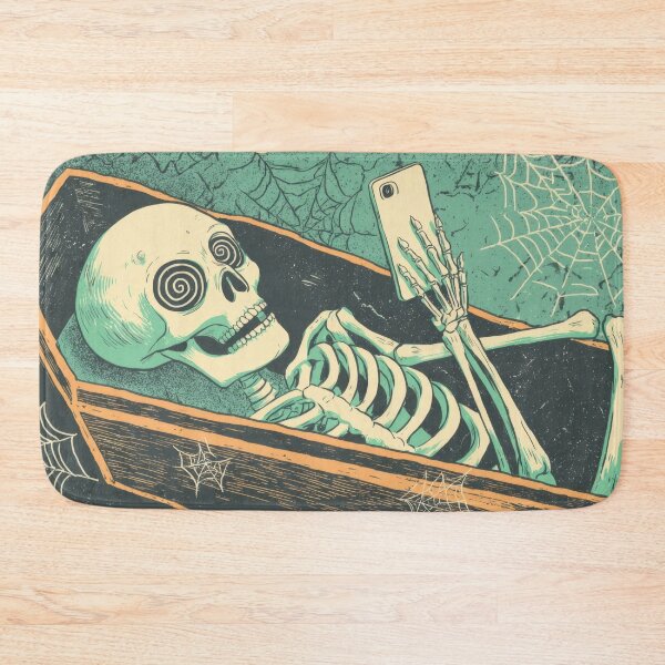 Item preview, Skeleton in coffin using phone designed and sold by anytka.