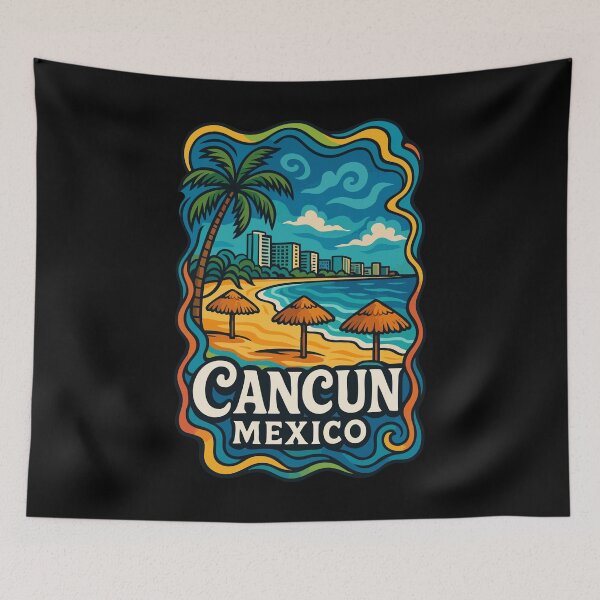 Item preview, Cancun Mexico Trippy Travel designed and sold by TomFrontierArt.